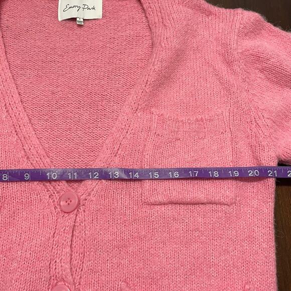 Emory Park Women's Pink Cardigan Boyfriend Sweater Size Large Soft Cozy Pockets - Picture 6 of 6